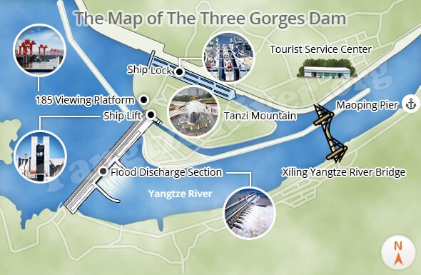 The Map of The Three Gorges Dam