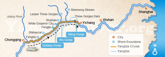 Downstream: Chongqing > Yichang