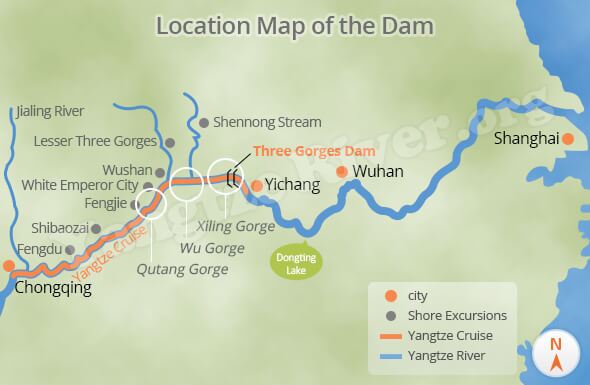 three gorges dam from space